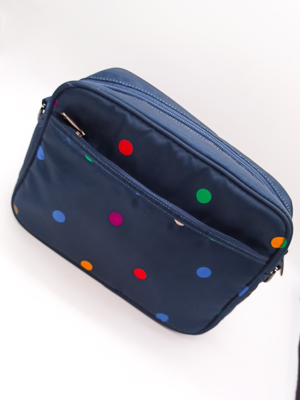 New RFID AntiTheft LUG Carousel XL II Polka Dot Crossbody Shoulder Bag In Indigo - Picture 4 of 6